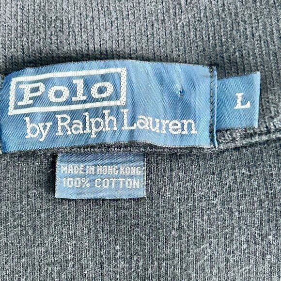 Polo by Ralph Lauren Men's Hybrid Quarter-Zip Size Large Black Preppy Casual - Picture 2 of 7